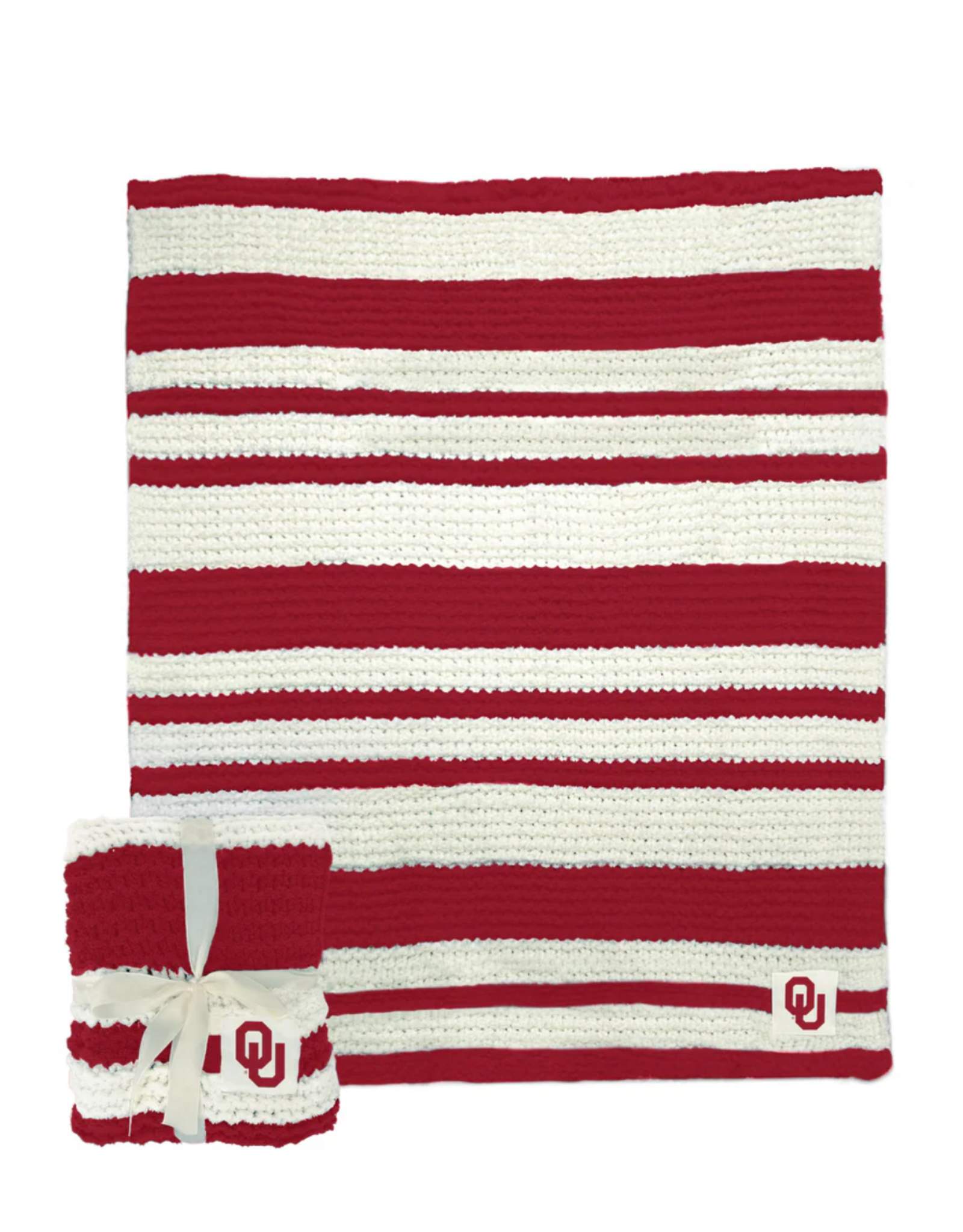 Logo Oklahoma Cable Knit Throw 50x60