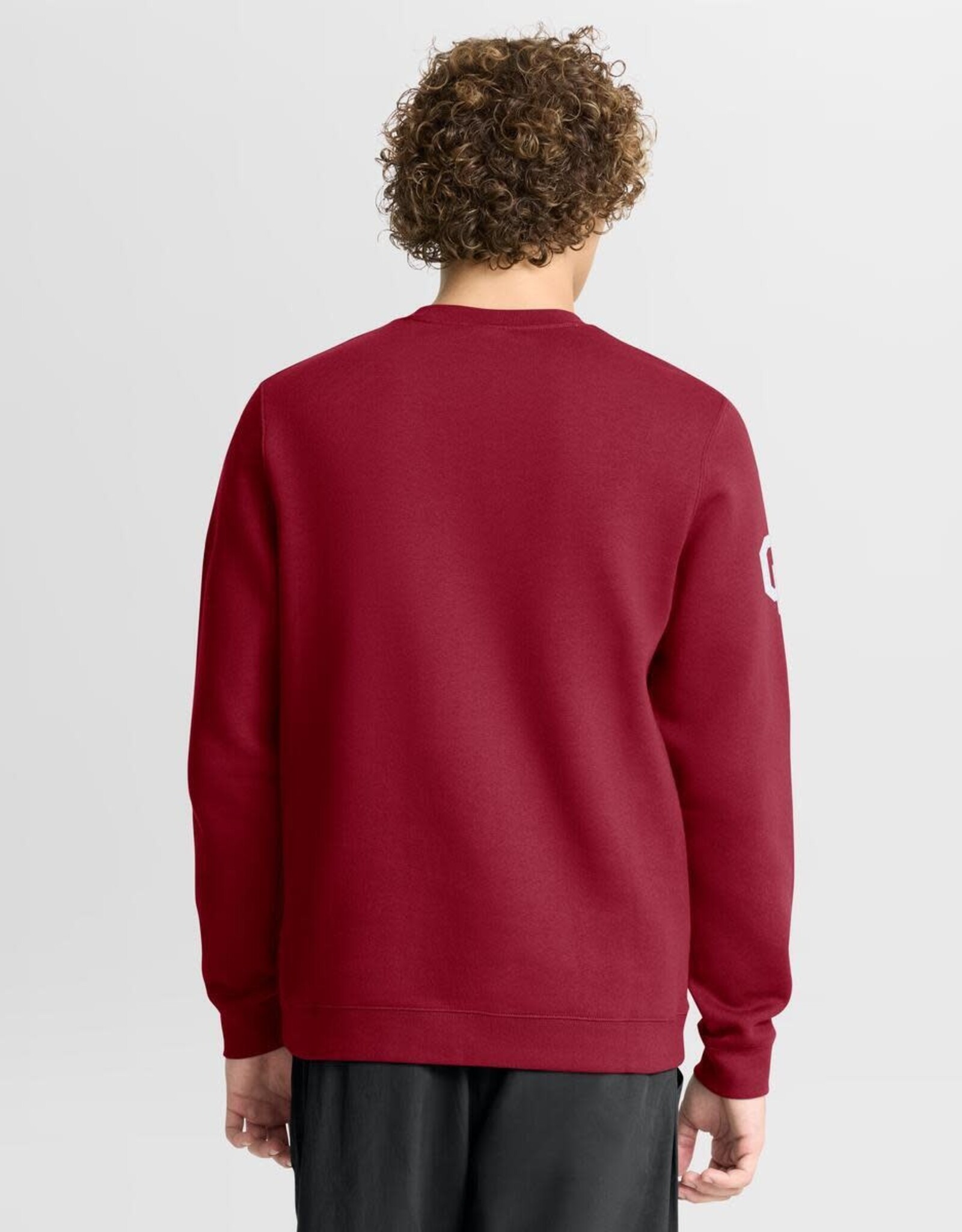 Jordan Mens Jordan Crimson Oklahoma Fleece Club Crew