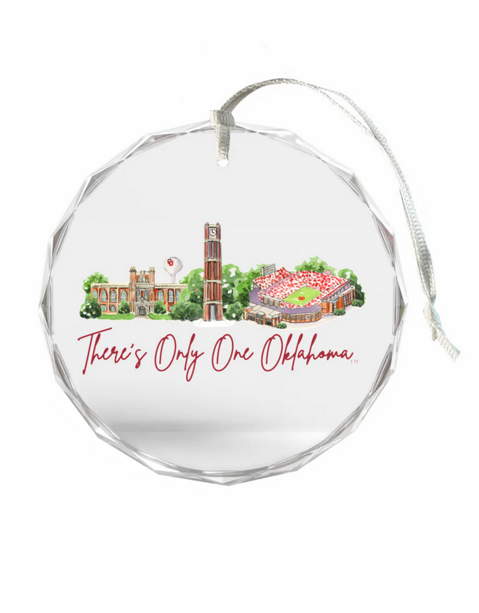 Valiant Gifts Oklahoma Landmark Glass Ornament