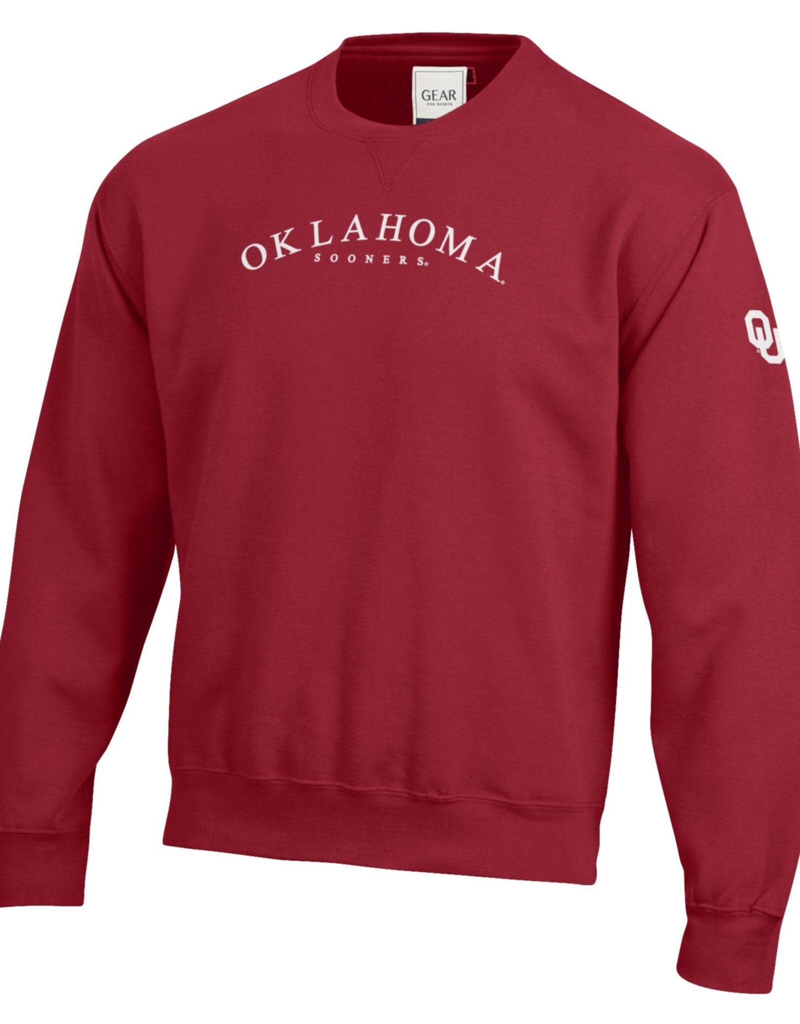 Gear For Sports Crimson Univ of Oklahoma Big Cotton Tumbled Crew
