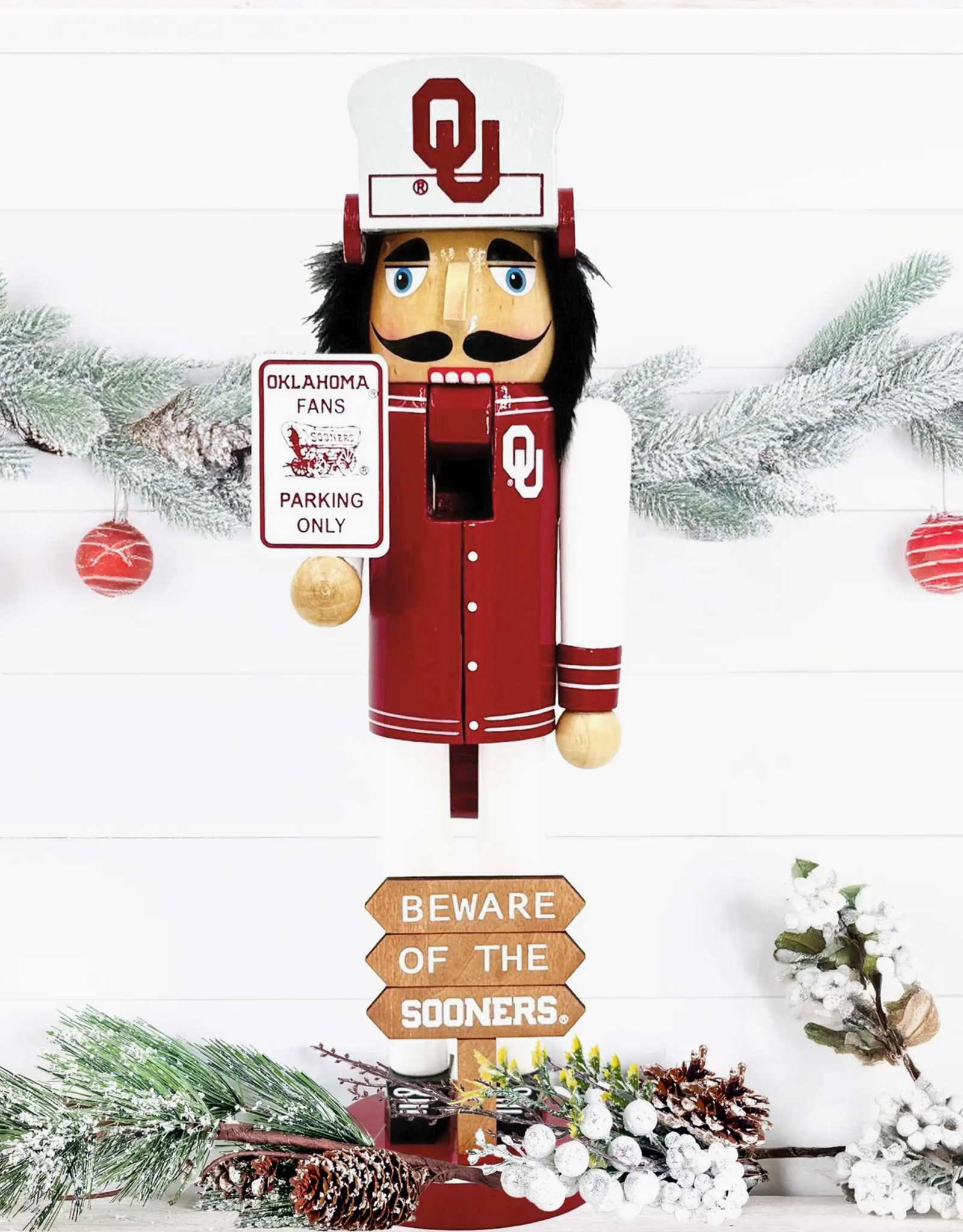 Santa's Workshop Beware of the Sooners 12" Nutcracker