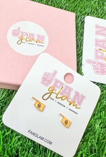 Fan Glam Gold State of Oklahoma with OU Studs
