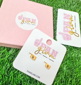 Fan Glam Gold State of Oklahoma with OU Studs