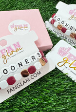 Fan Glam Sooners Hex Tile Bracelet Set