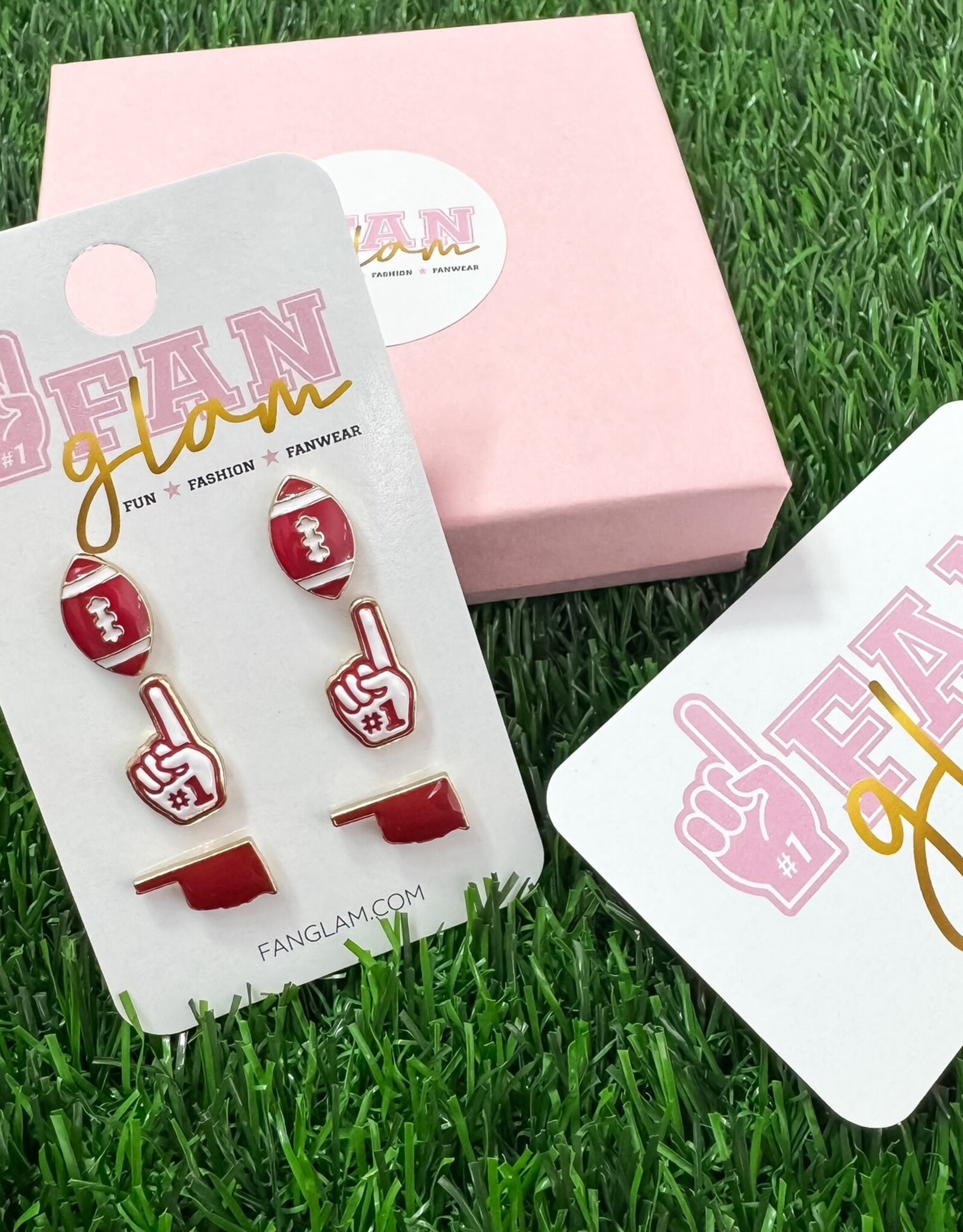 Fan Glam Set of 3 Oklahoma Game Day Studs