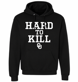 University Silkscreen Hard to Kill OU Black Fleece Hoodie