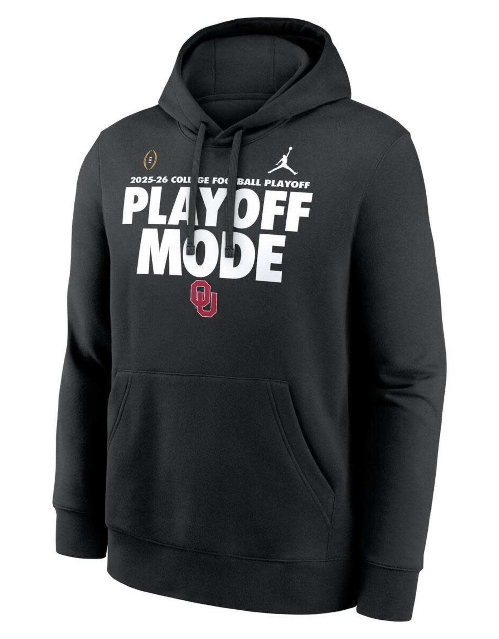 Jordan OU Black Playoff Mode Championship Drive Club Fleece Pullover Hoodie