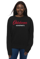 ZooZatz Womens Oklahoma Script Black Crew