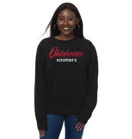 ZooZatz Womens Oklahoma Script Black Crew