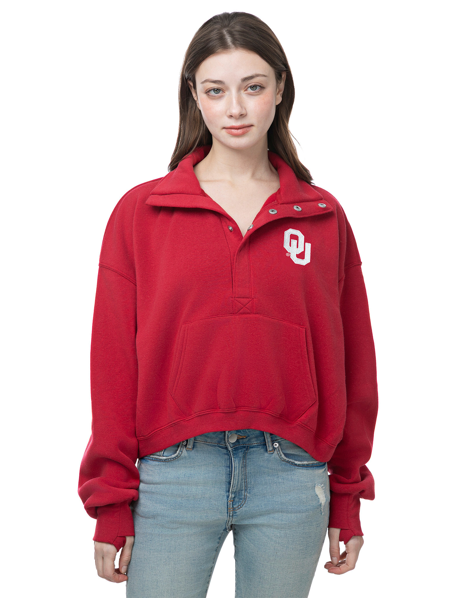 ZooZatz Womens Crimson Power House Snap Pullover