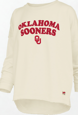 Pressbox Womens White Visalia Jersey Laurel Oklahoma Crewneck