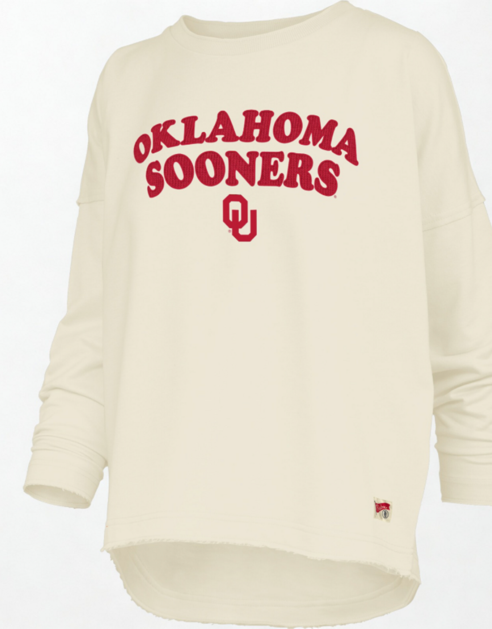 Pressbox Womens White Visalia Jersey Laurel Oklahoma Crewneck