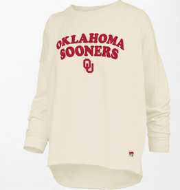 Pressbox Womens White Visalia Jersey Laurel Oklahoma Crewneck