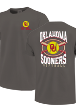 Image One Men's Grey OU Softball Pinstripe SS Tee