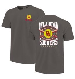 Image One Men's Grey OU Softball Pinstripe SS Tee