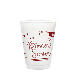 Valiant Gifts OU Frosted Flex Party Cups (8-pack)