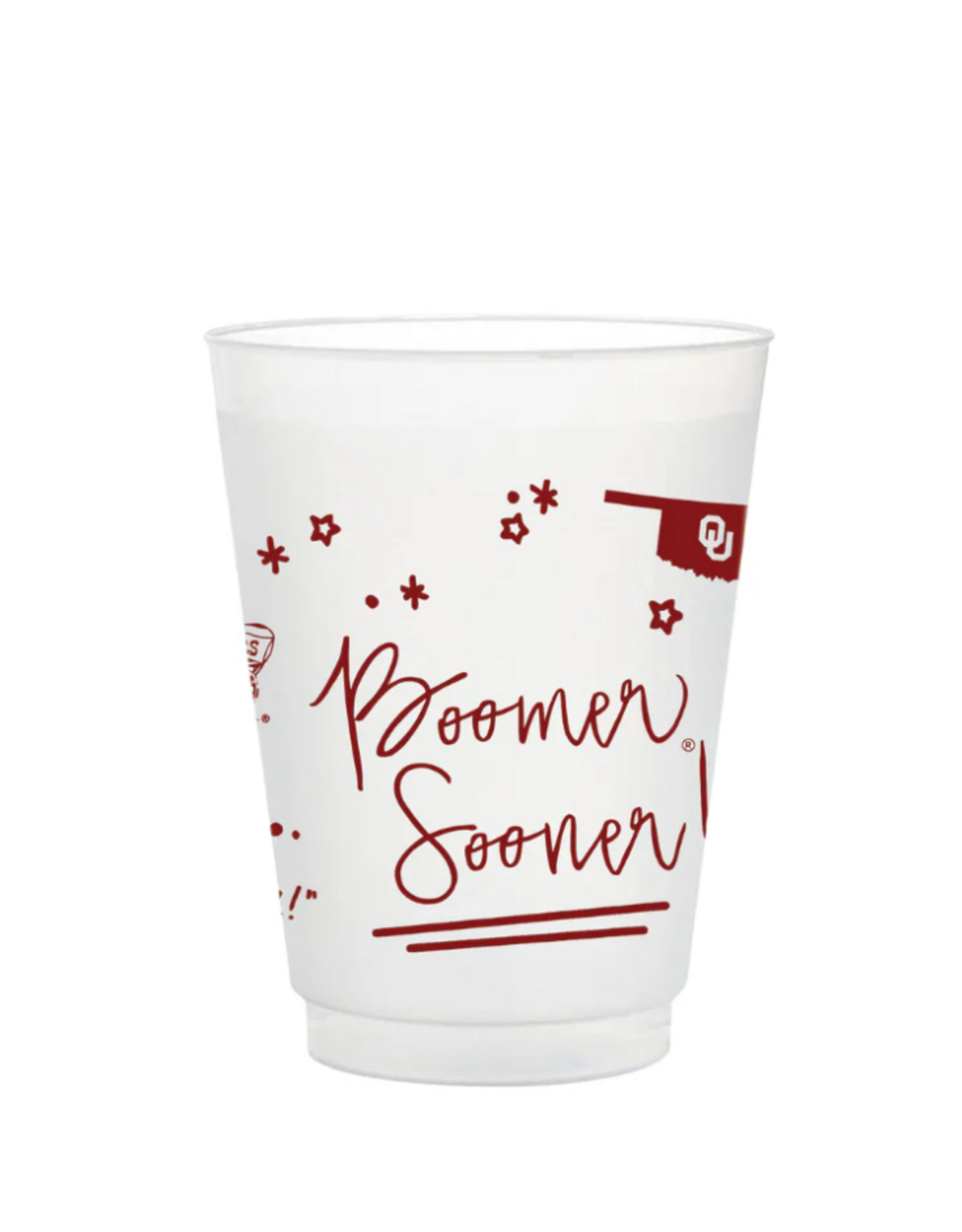 Valiant Gifts OU Frosted Flex Party Cups (8-pack)