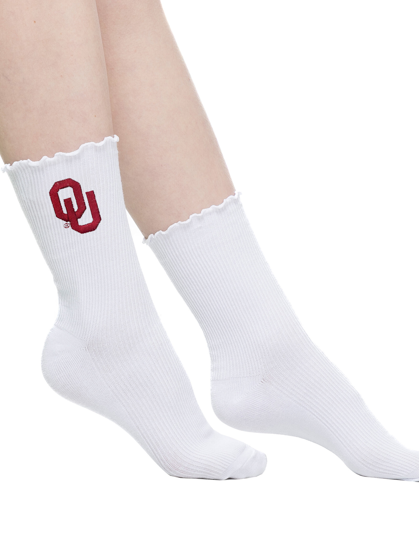 ZooZats Women's OU Lettuce Hem Socks