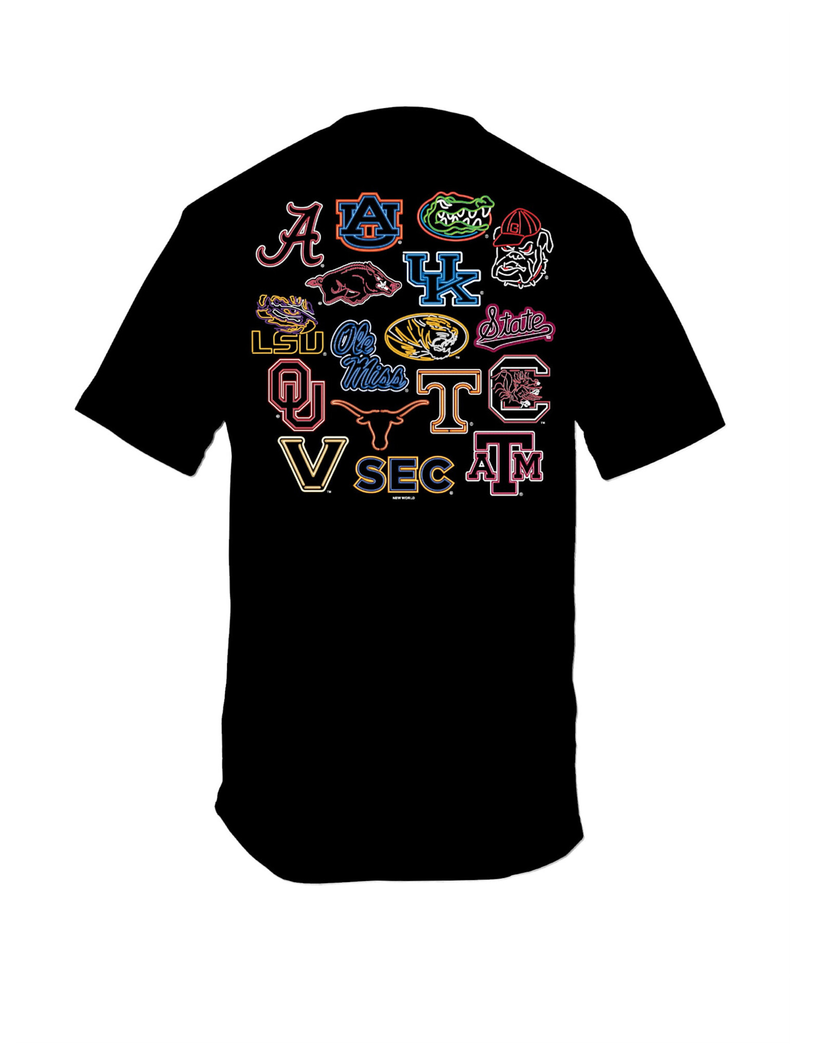 New World Graphics Men's SEC Black Neon Sign SS Tee