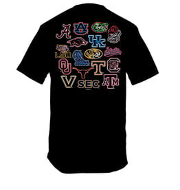 New World Graphics Men's SEC Black Neon Sign SS Tee