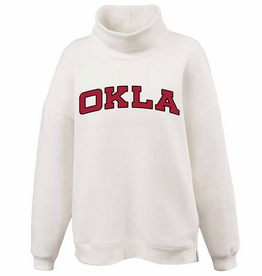 Cream OKLA Mock Neck Sweatshirt