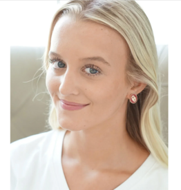 Canvas OU Logo Circle Stud Earrings