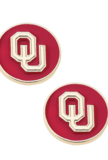 Canvas OU Logo Circle Stud Earrings