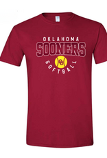University Silkscreen Crimson Oklahoma Softball SS Tee