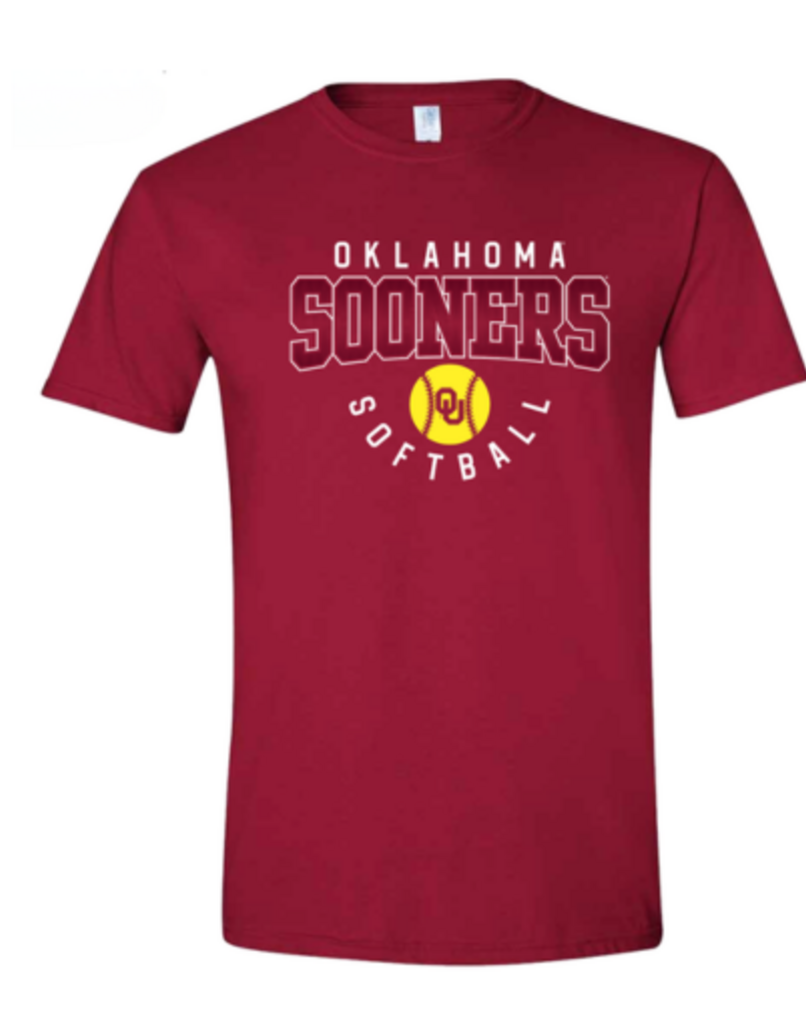 University Silkscreen Crimson Oklahoma Softball SS Tee