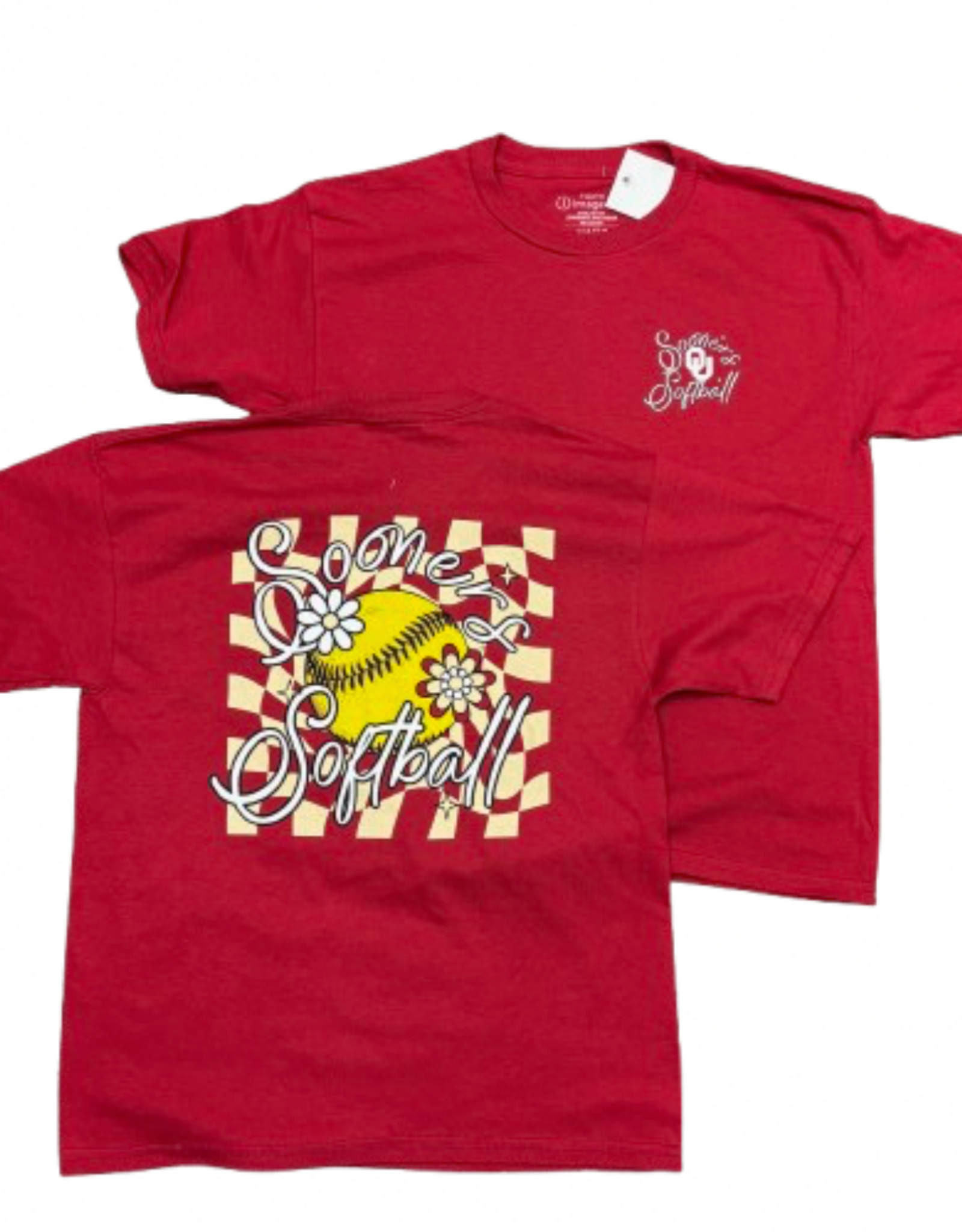 Image One Youth OU Script & Floral Softball Tee