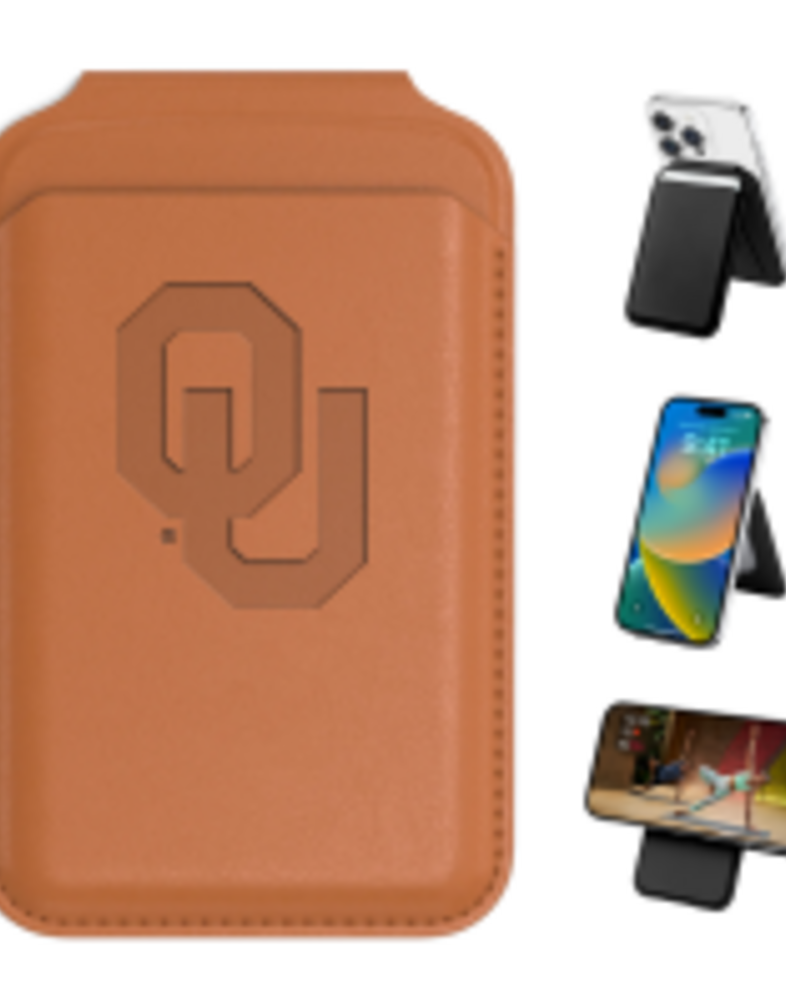 Jardine OU MagSafe Leather Phone Wallet w/ Stand