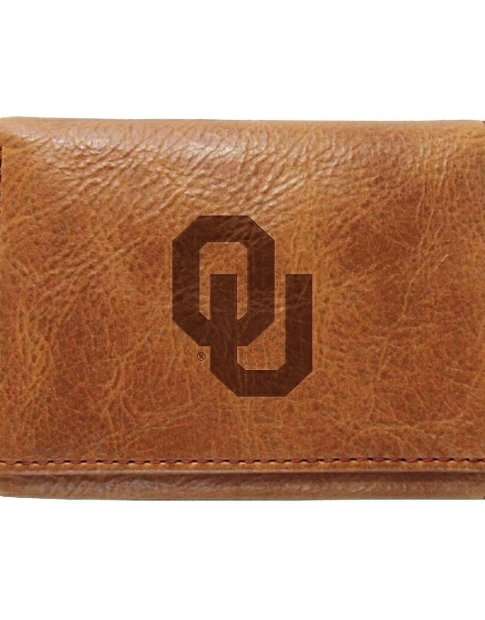Jardine Embossed OU Zulu Leather Tri-fold Wallet