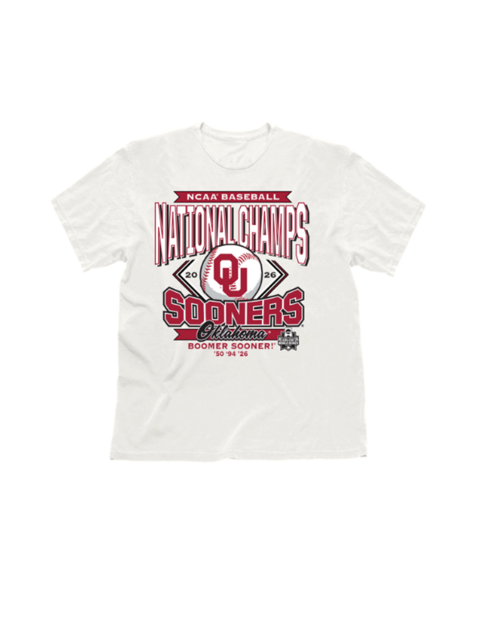 Retro Brand 2026 White Baseball Championship Years T-Shirt