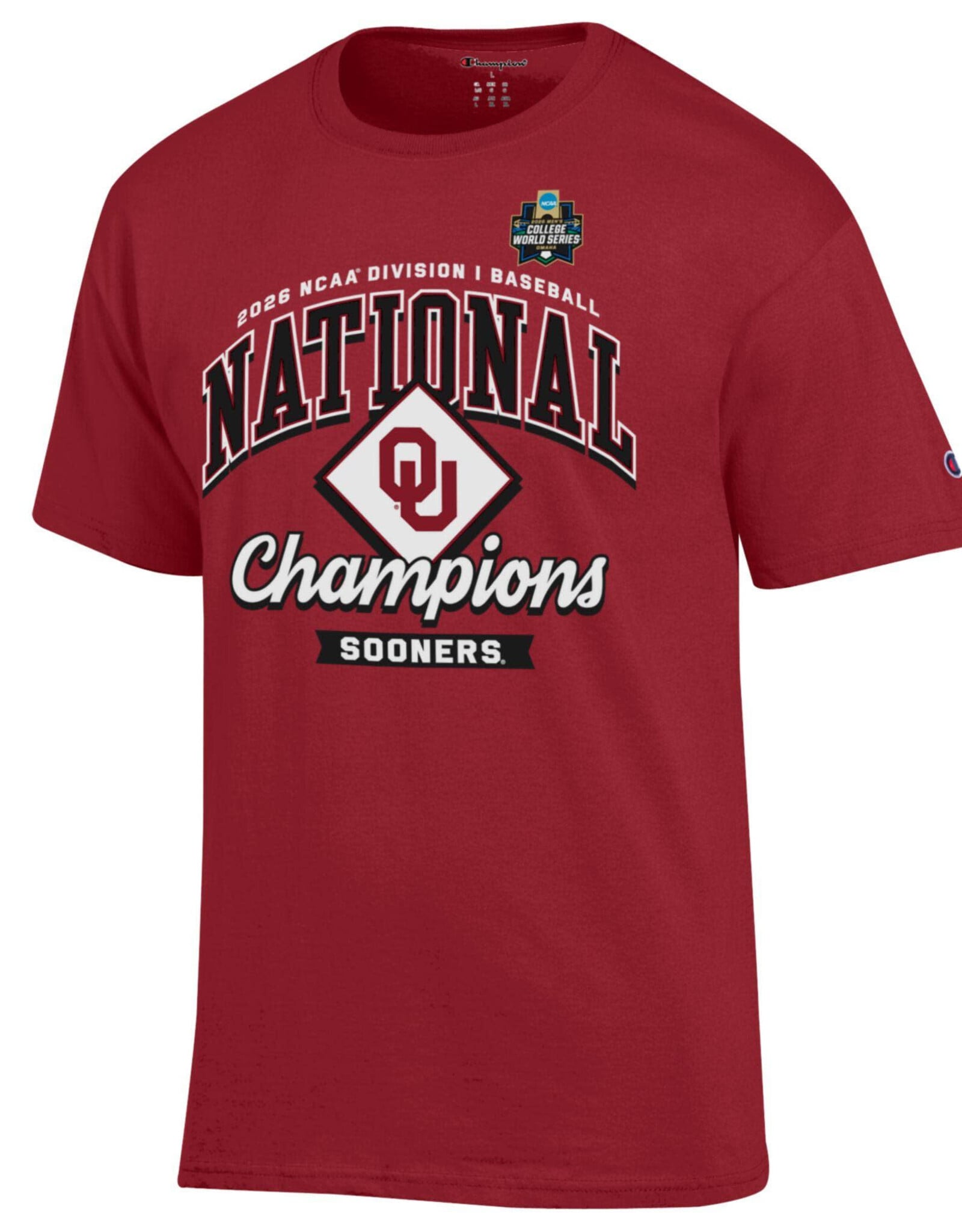 Champion 2026 Crimson CWS National Champs Locker Room Tee