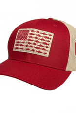 Columbia OU Fish Flag Crimson/Tan PFG Mesh Back Flex Fit Hat
