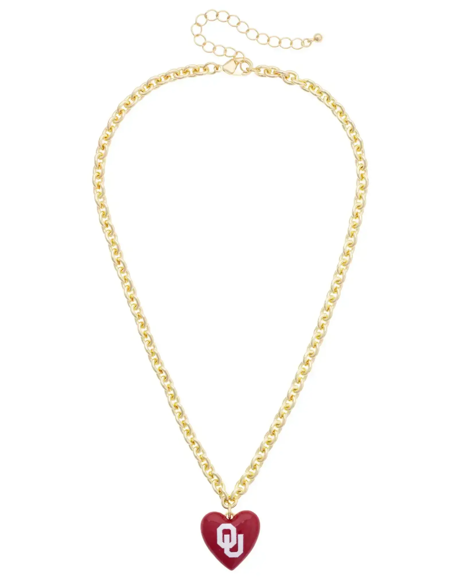 Canvas OU Logo Heart Pendant Necklace