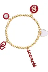 Canvas OK Sooners Enamel Icons Stretch Bracelet