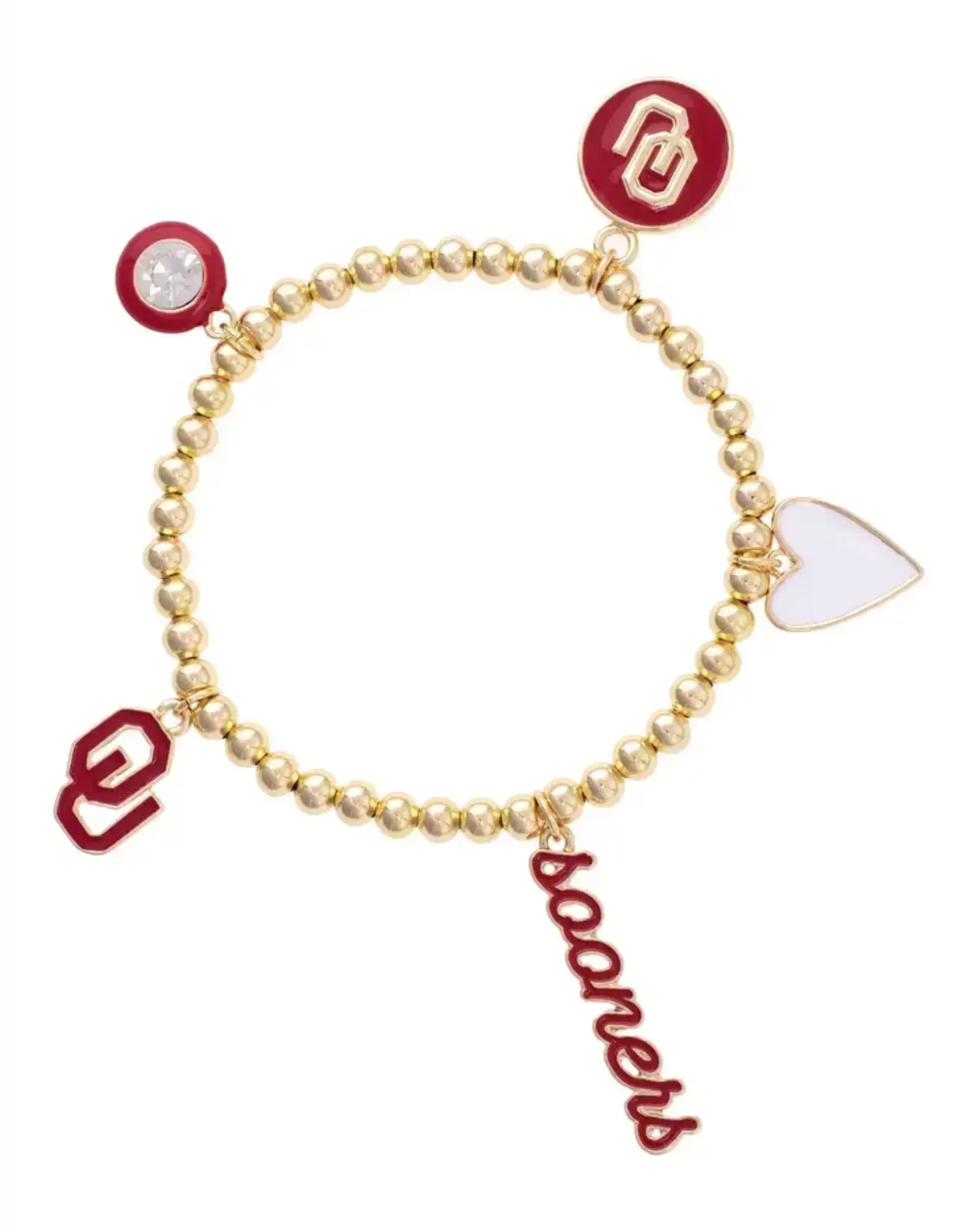 Canvas OK Sooners Enamel Icons Stretch Bracelet