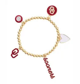 Canvas OK Sooners Enamel Icons Stretch Bracelet