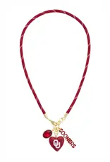 Canvas OU Logo Heart Paracord Necklace