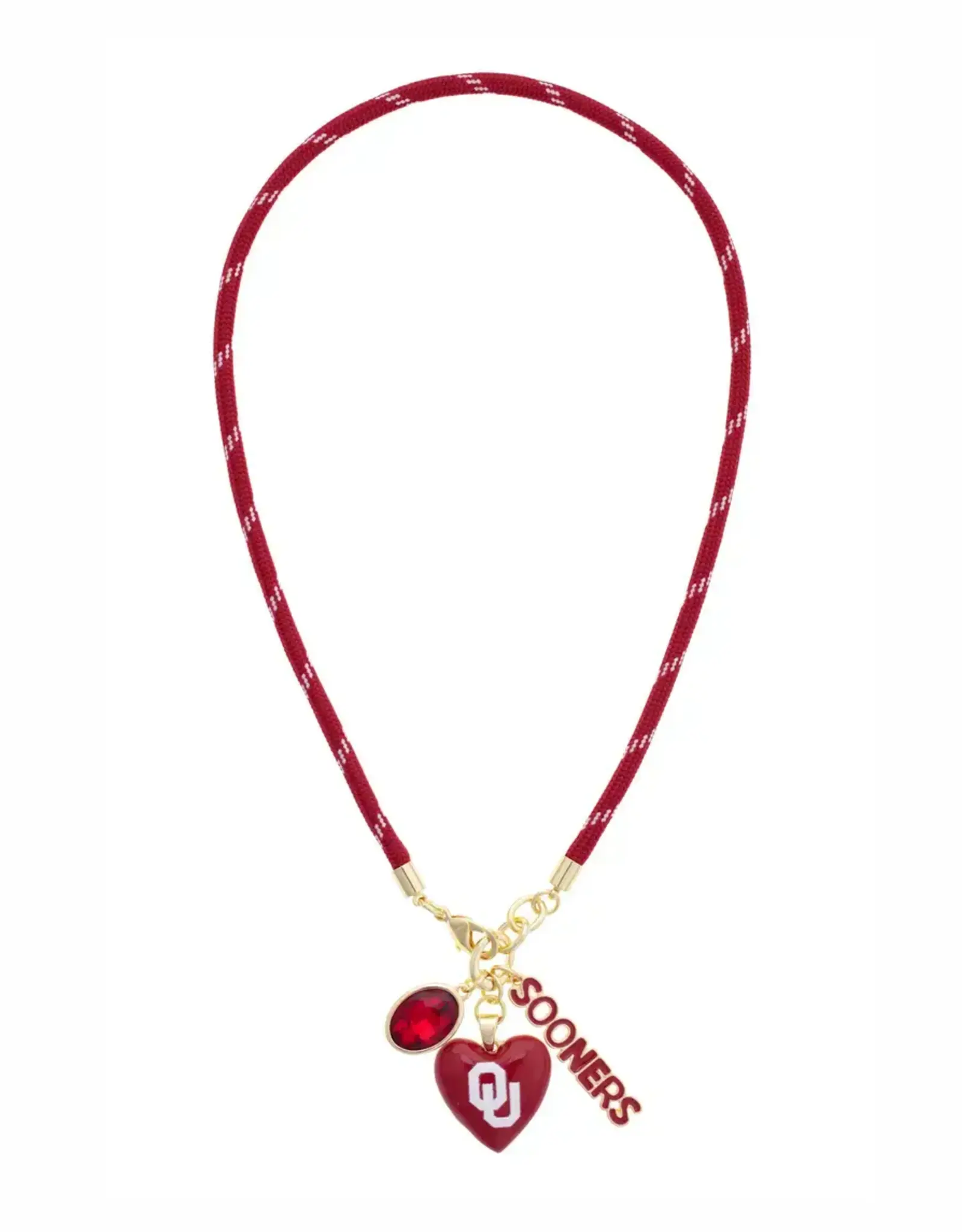 Canvas OU Logo Heart Paracord Necklace