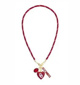 Canvas OU Logo Heart Paracord Necklace