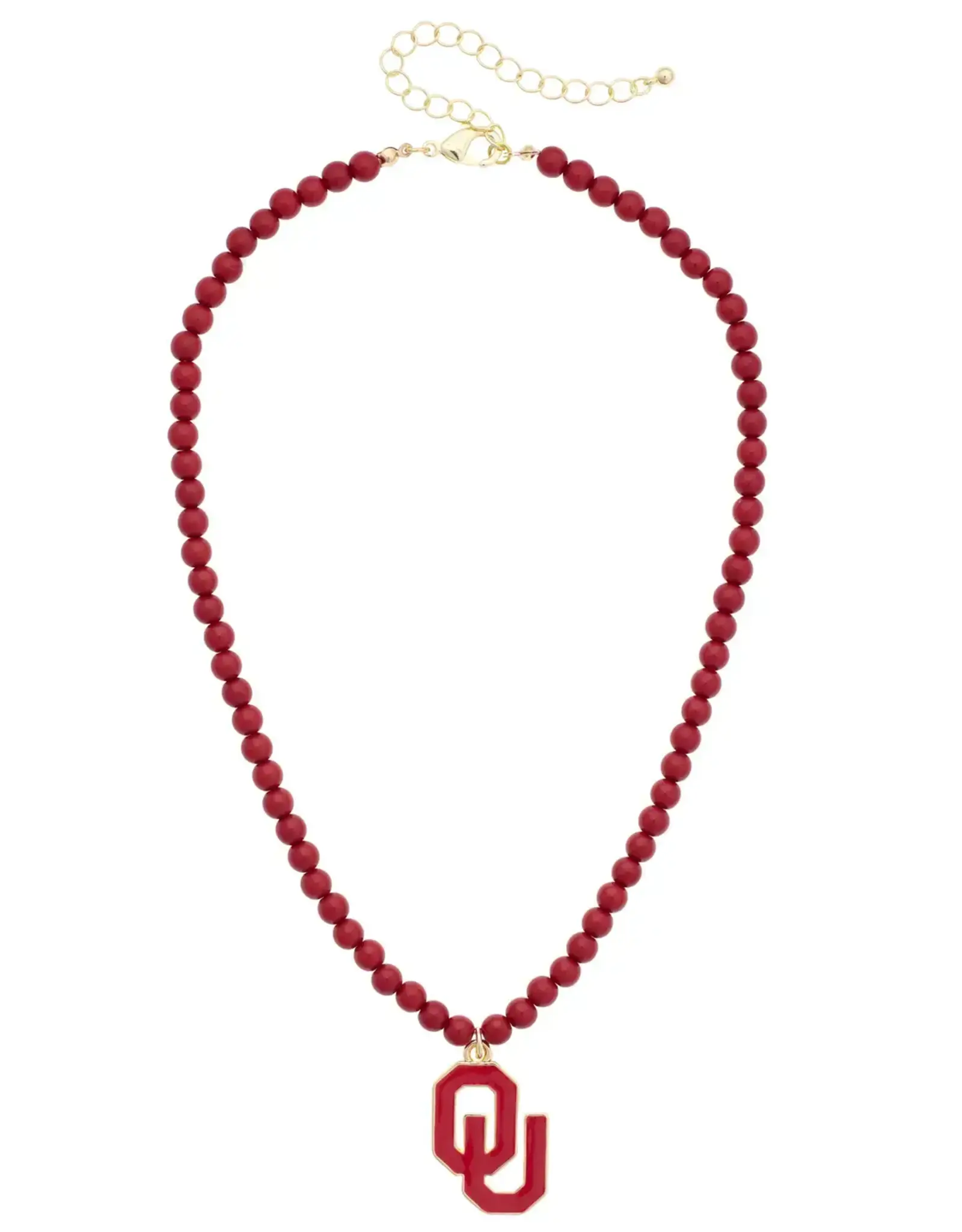 Canvas OU Beaded Logo Pendant Necklace