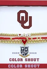 Color Shout OU Love Stack of 3 Bracelets
