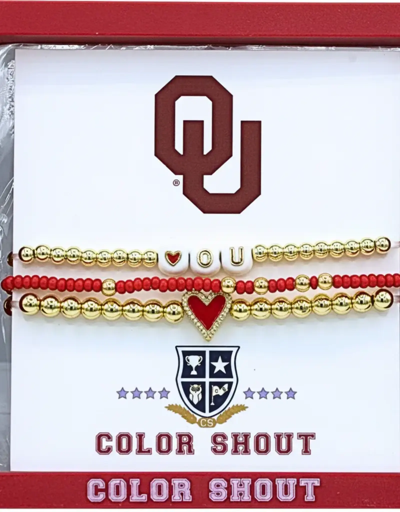 Color Shout OU Love Stack of 3 Bracelets