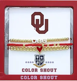 Color Shout OU Love Stack of 3 Bracelets