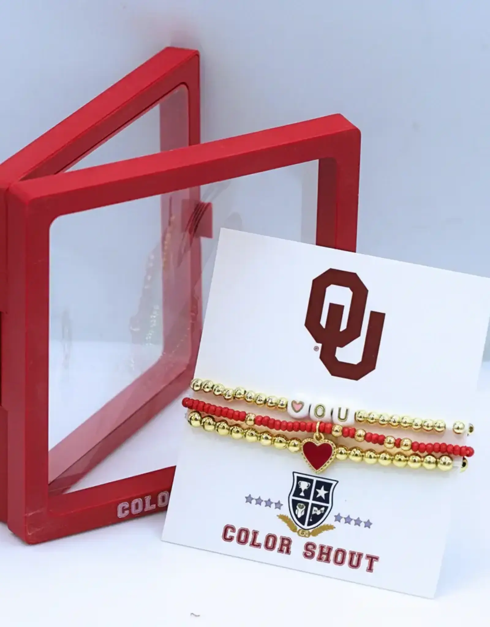 Color Shout OU Love Stack of 3 Bracelets