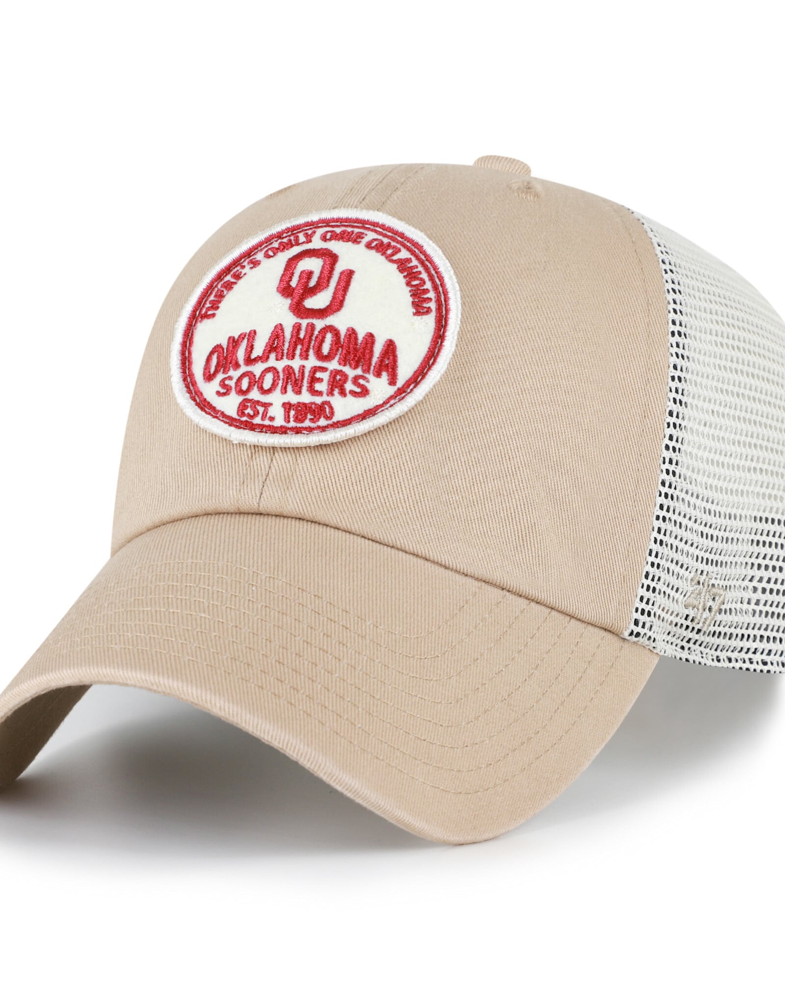 '47 Brand Khaki Oklahoma Sooners '47 Brand Felton Clean Up Trucker Cap