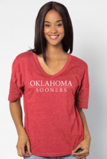 Chicka-d Women's Oklahoma Sooners V-Happy Jersey Tee