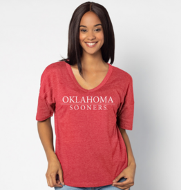 Chicka-d Women's Oklahoma Sooners V-Happy Jersey Tee